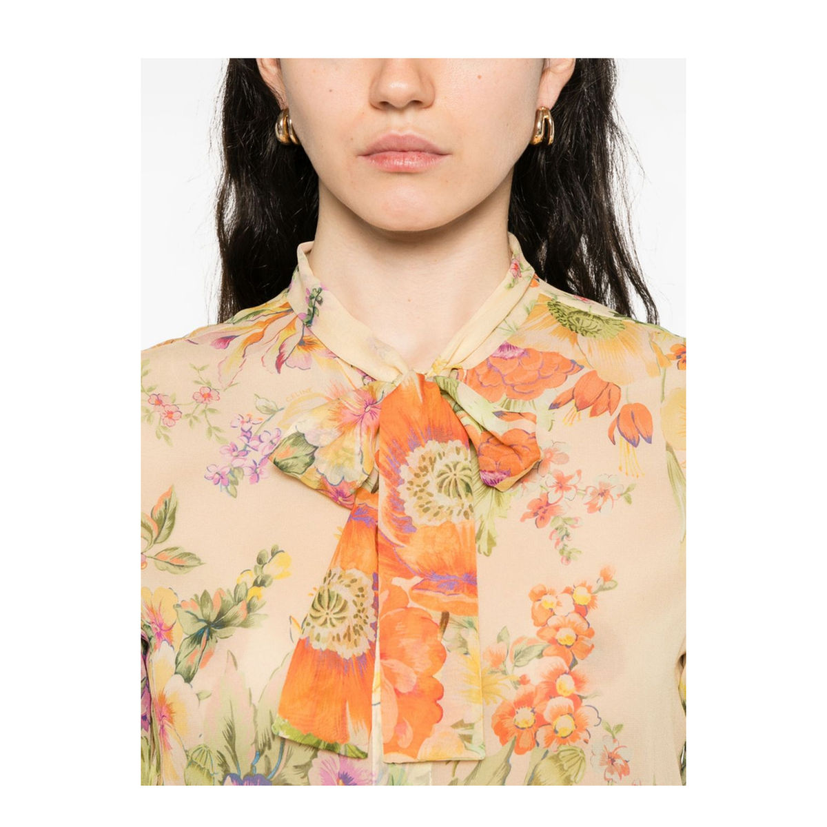 Printed Silk Blouse In Multi