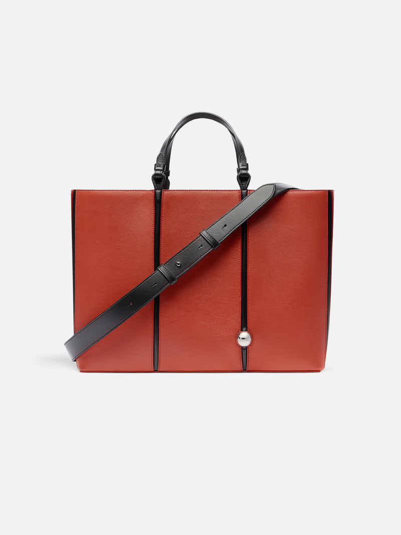 Jacquemus The Marino Horizontal Shopper Bag Soft Leather Tote Bag Terracotta