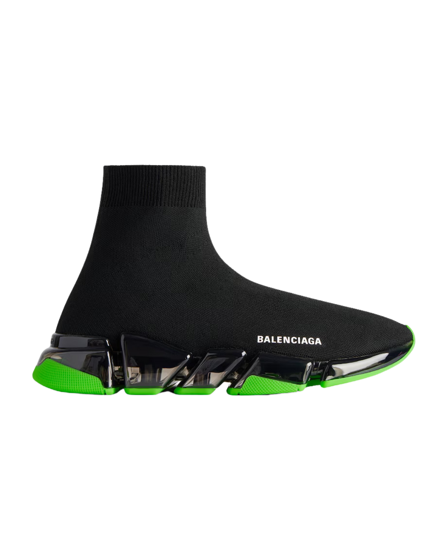 Balenciaga Speed 2.0 Sneaker Clear Sole - Black Neon Green