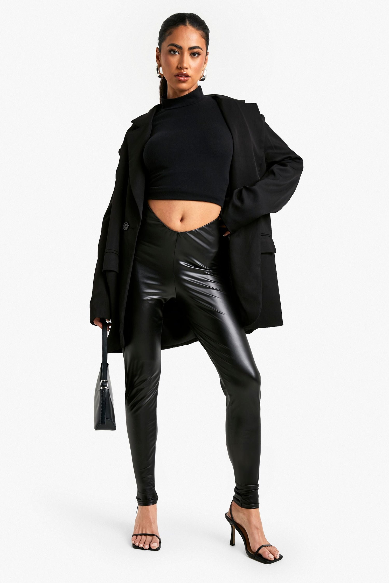 PU Ruched Bum Legging