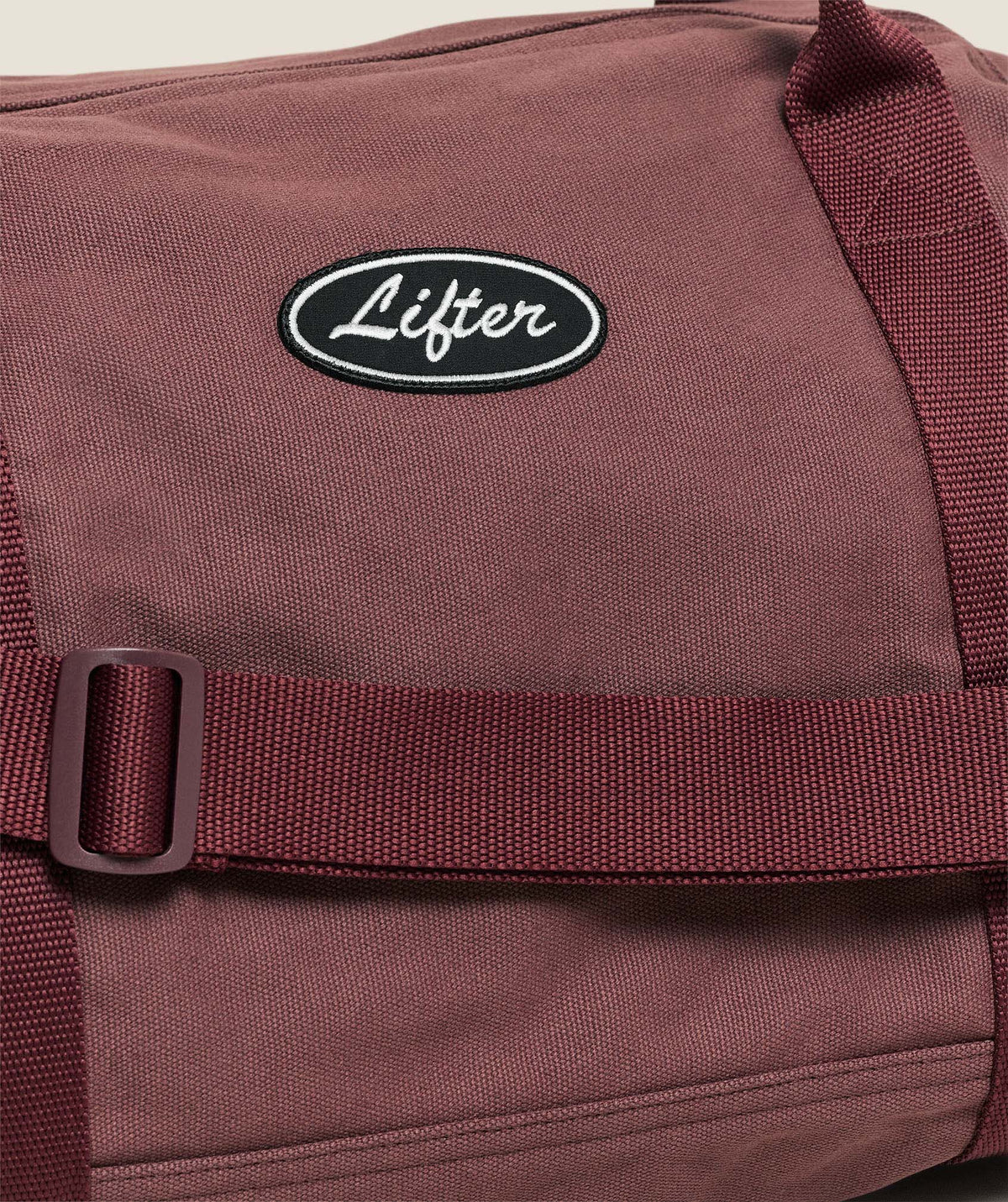 Women's Gymshark Strength Dept Canvas Duffle Bag Burgundy Brown