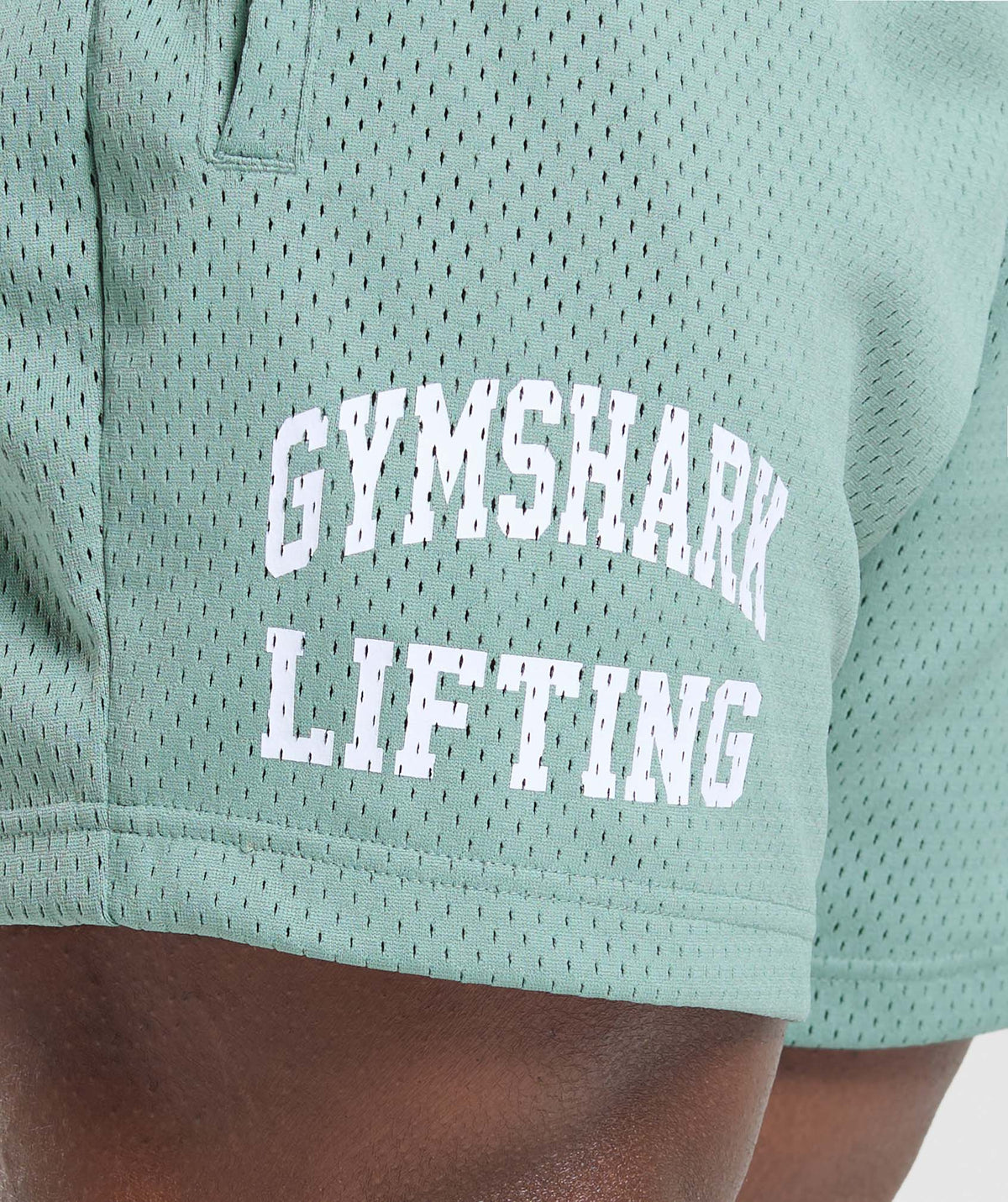 Gymshark Lifting Mesh 5" Shorts Celeste Blue