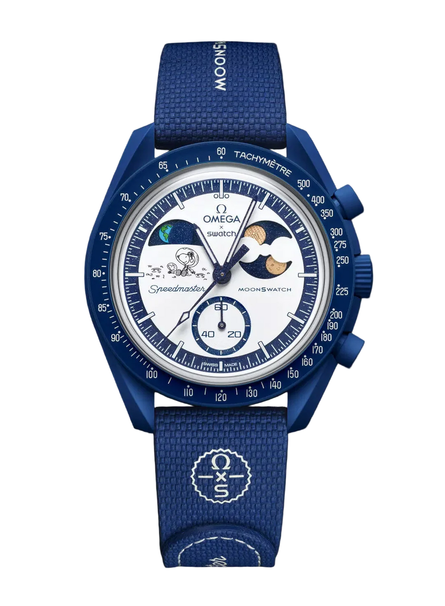 Swatch x Omega Bioceramic Moonswatch Mission To Earthphase Moonshine Snoopy Gold Popcorn