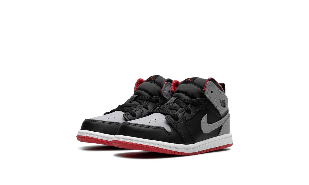 Air Jordan 1 Mid Black/Cement Grey-Fire Red-White
