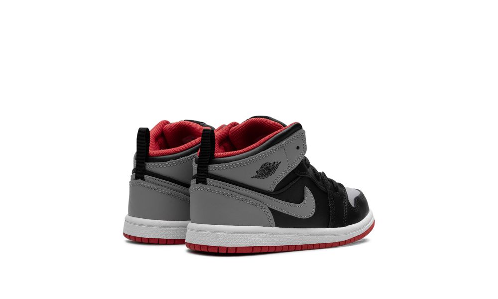 Air Jordan 1 Mid Black/Cement Grey-Fire Red-White