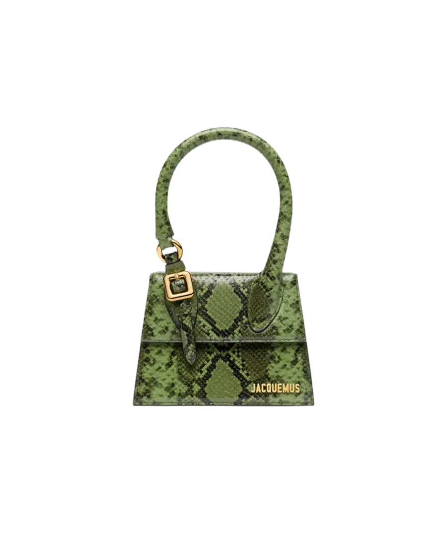 Jacquemus The Medium Chiquito With Buckle Signature Buckled Handbag Green