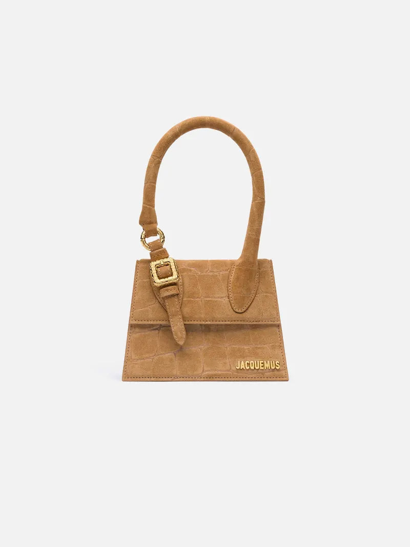 Jacquemus The Medium Chiquito With Buckle Signature Buckled Handbag Camel