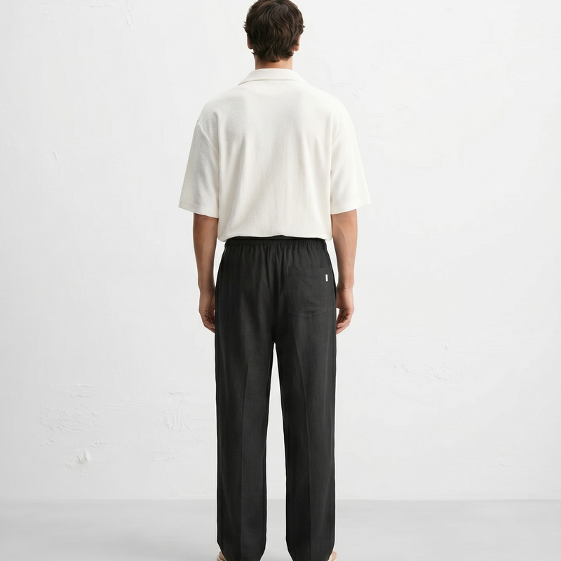 LINEN PANTS BLACK
