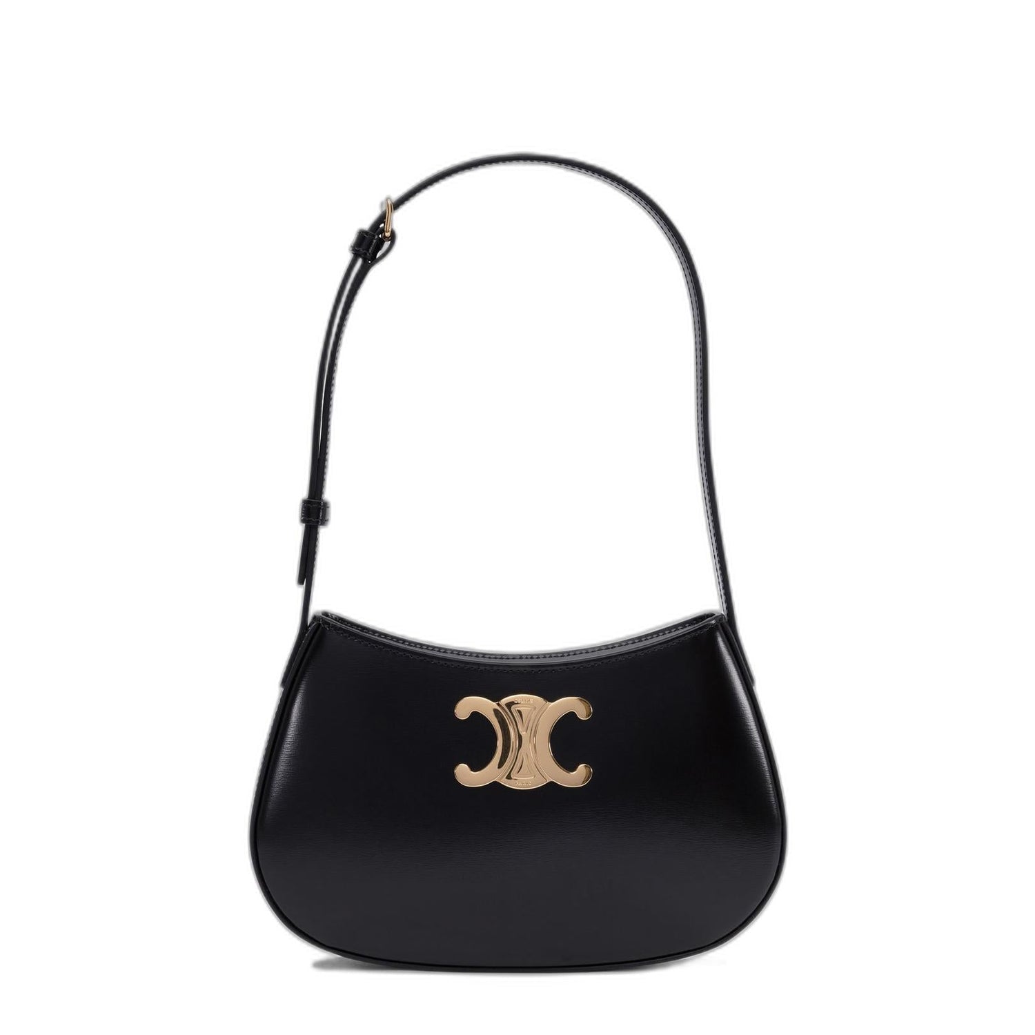 Medium Tilly Bag Triomphe in Black Canvas Calfskin