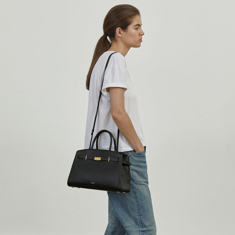 DeMellier The Midi Hudson deep olive suede & deep olive smooth