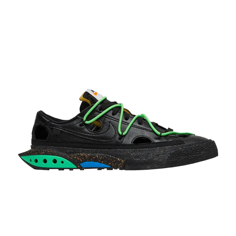 Off White x Blazer Low Black And Electro Green