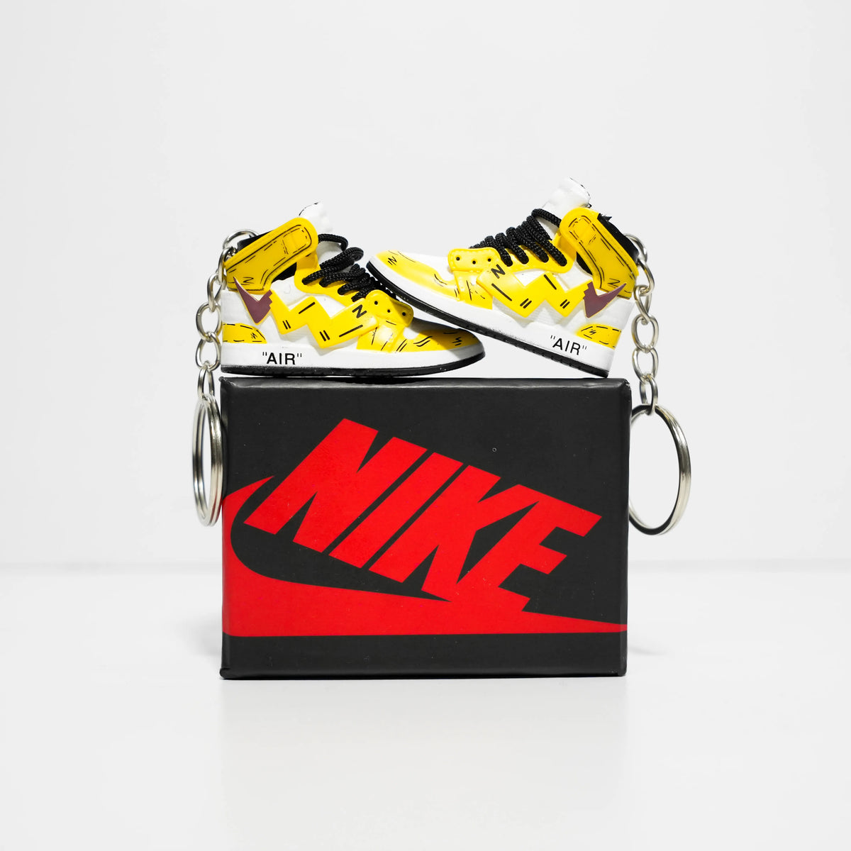 3D Sneaker Keychain With Box - Pikachu Inspired