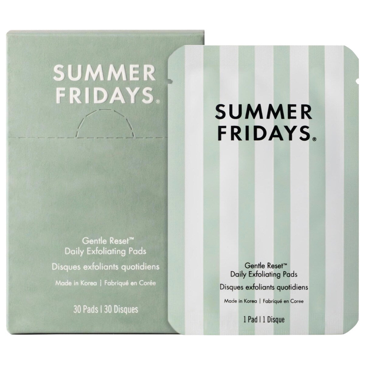 Summer Fridays Gentle Reset Daily Exfoliating Pads to Smooth + Minimize Pores with AHAs