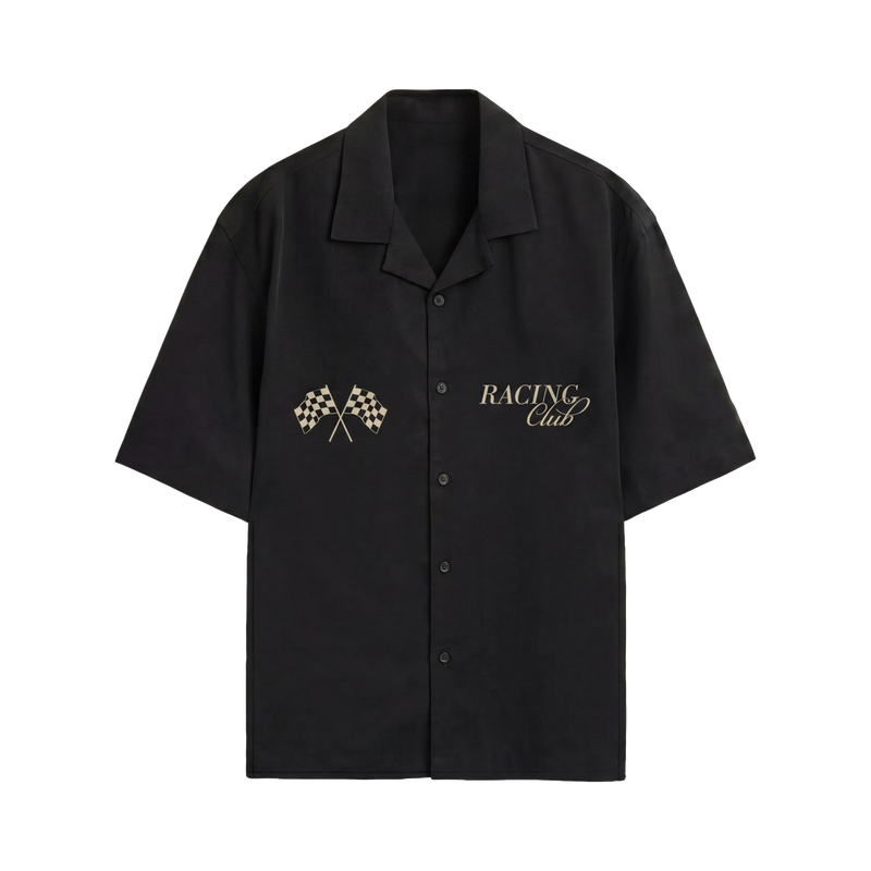 City Off Domes Sunday Racing Black Bowling Shirt