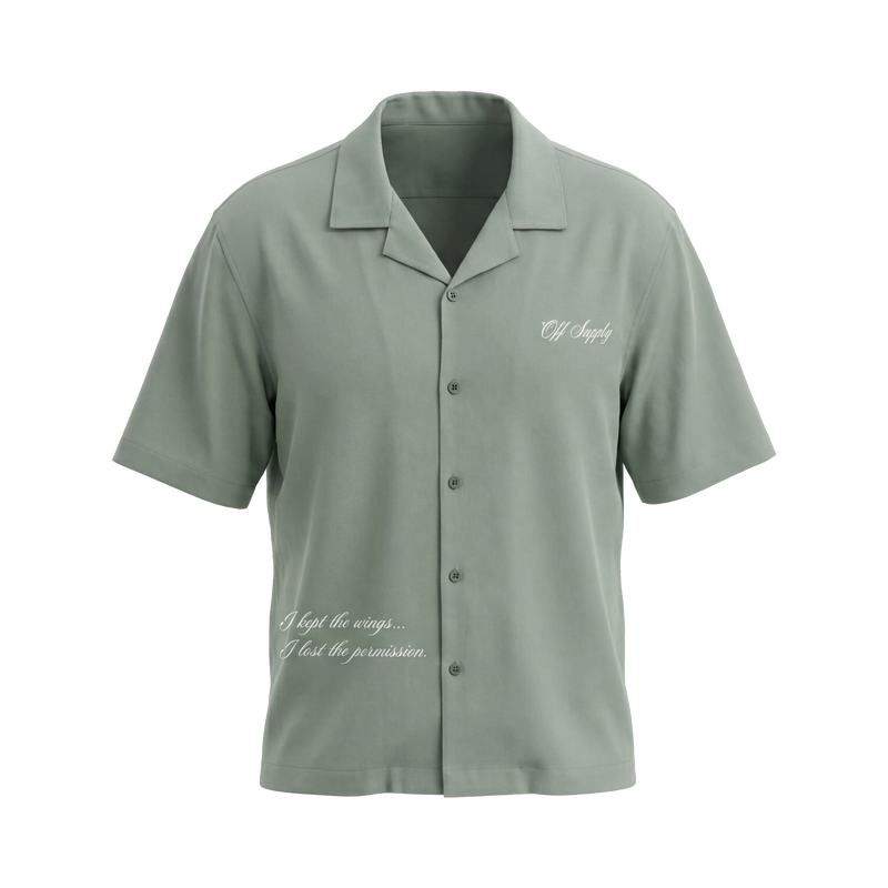 Off Supply Angelic Sage Green Bowling Shirt