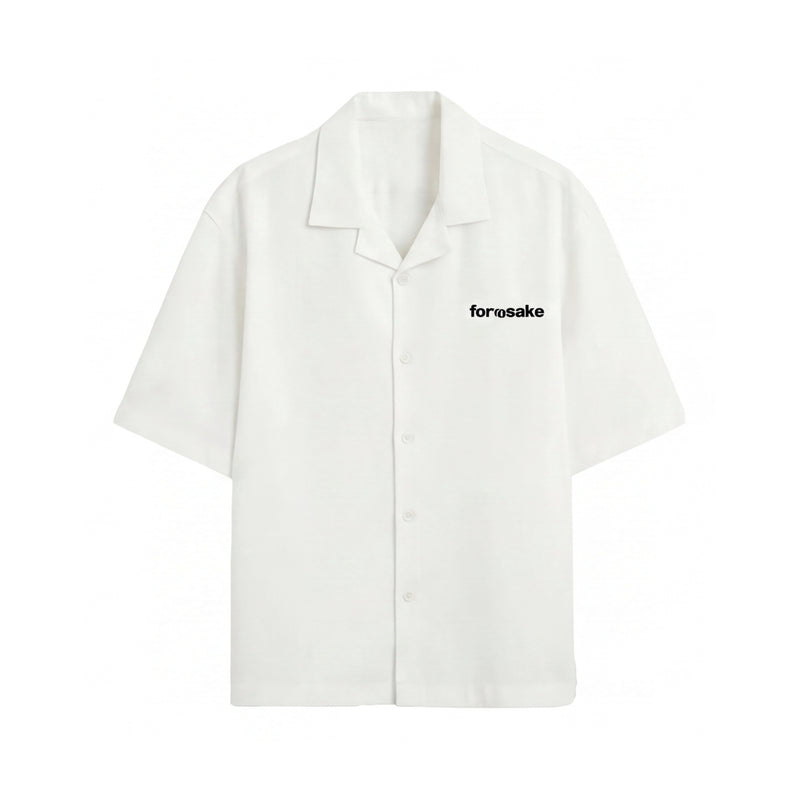 Forfksake Sinners White Bowling Shirt