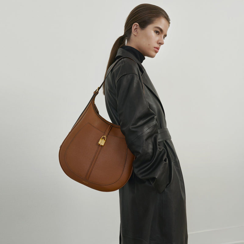DeMellier The Siena Hobo tan small grain
