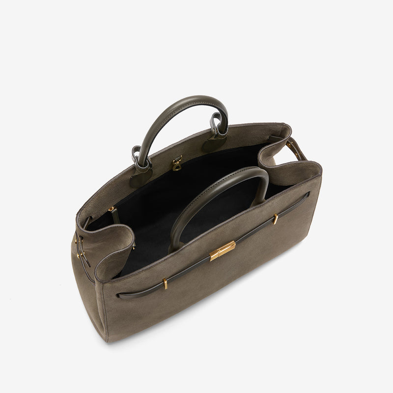 DeMellier The Hudson deep olive suede & deep olive smooth