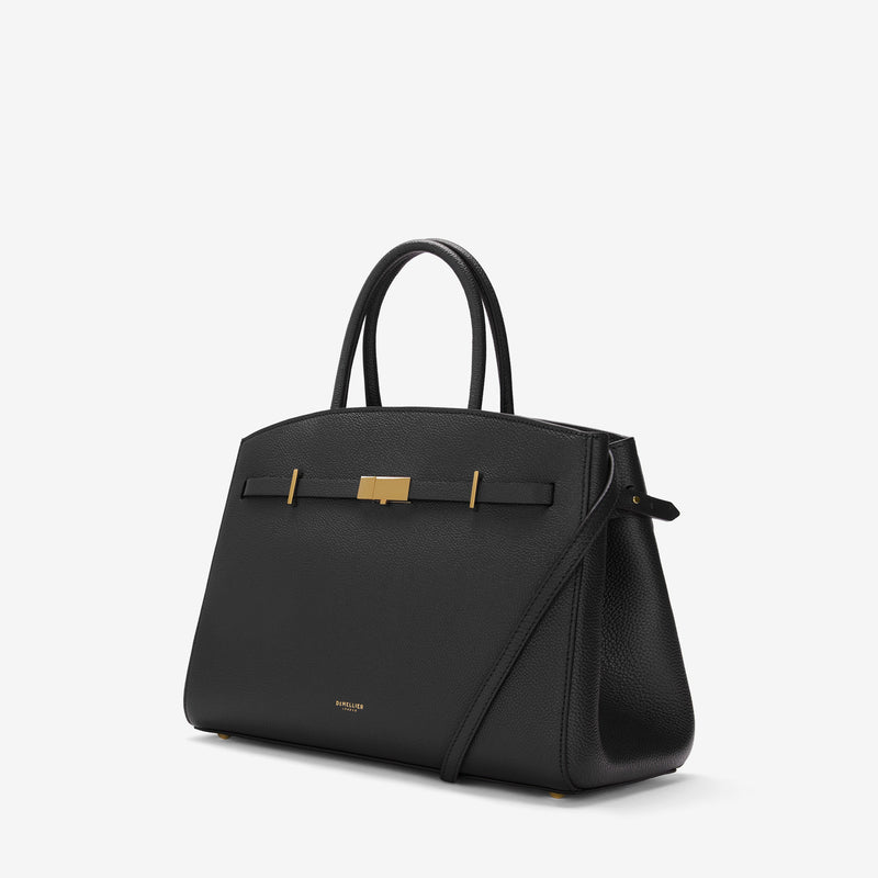 DeMellier The Midi Hudson black small grain