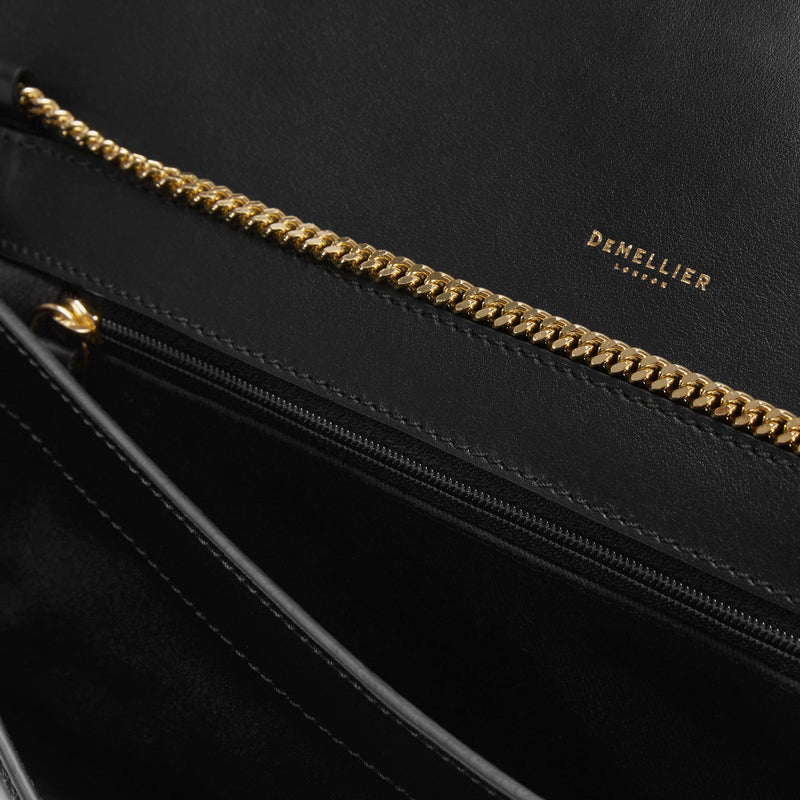 DeMellier The Paris Clutch black smooth