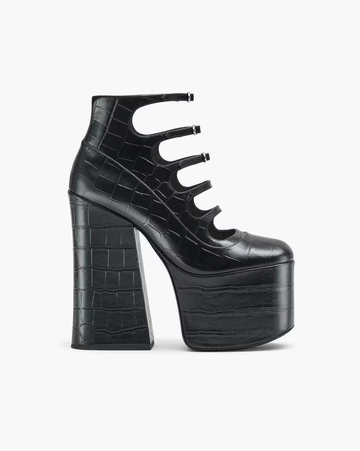 Marc Jacobs Marc Jacobs The Croc Embossed Kiki Ankle Boot Black Black