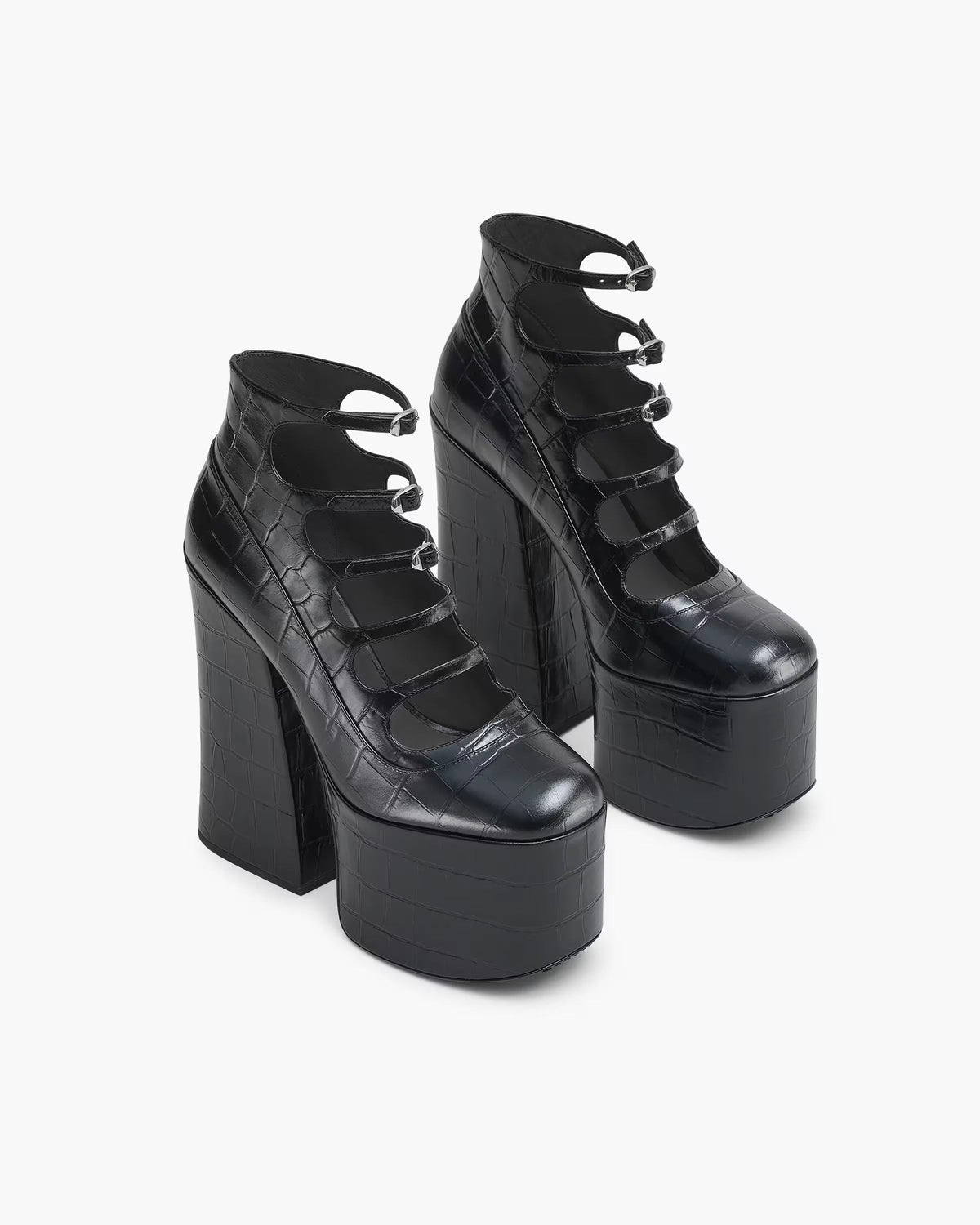Marc Jacobs Marc Jacobs The Croc Embossed Kiki Ankle Boot Black Black