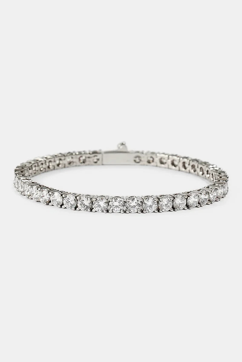 Round Cut Tennis Bracelet in White Gold - 5mm