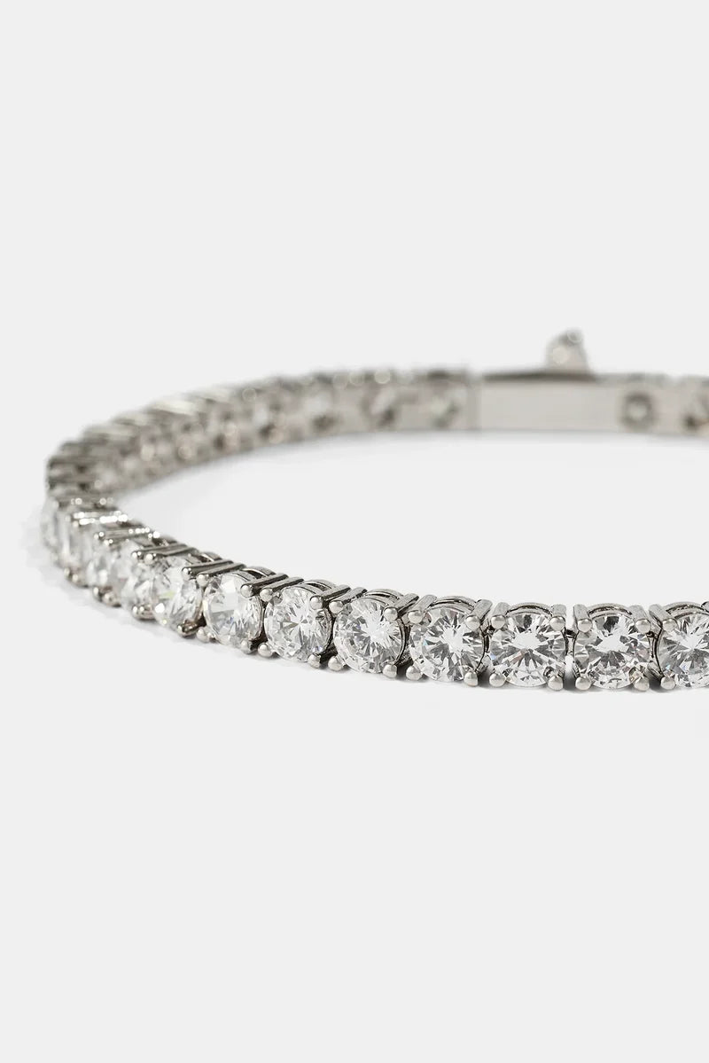 Round Cut Tennis Bracelet in White Gold - 5mm